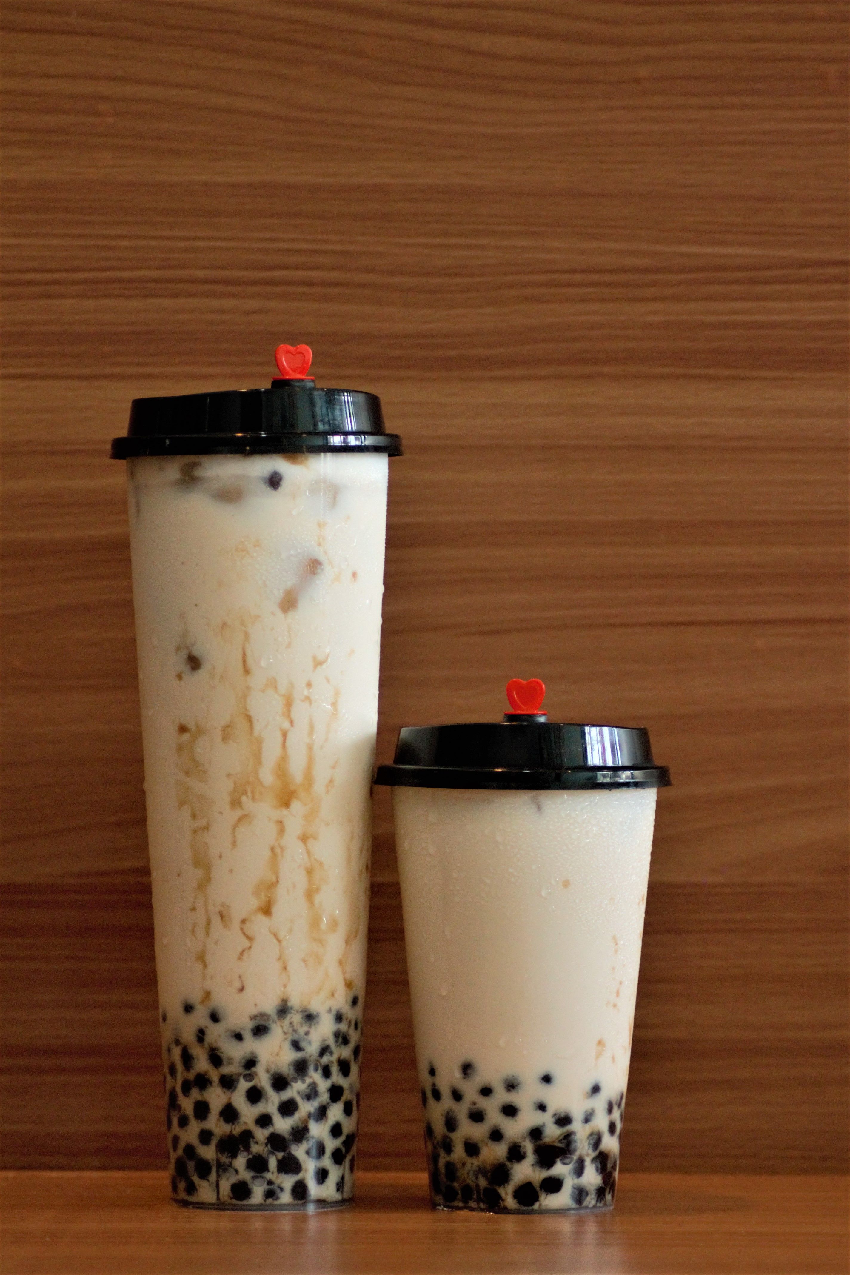 Brown sugar boba milk tea with tapioca pearls